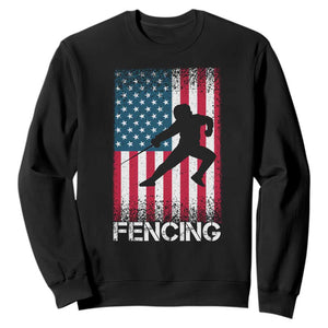 American Flag Fencing USA Patriotic Sweatshirt TS14 Black Print Your Wear