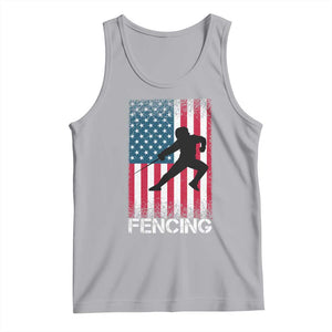 American Flag Fencing USA Patriotic Tank Top TS14 Athletic Heather Print Your Wear