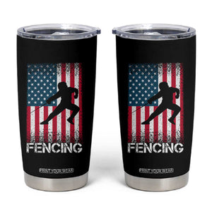 American Flag Fencing USA Patriotic Tumbler Cup TS14 Black Print Your Wear