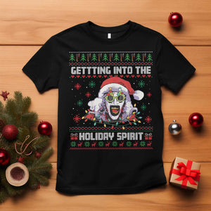 Terrifier Santa Christmas T Shirt Getting Into The Holiday Spirit Horror Movie TS14 Black Print Your Wear