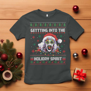 Terrifier Santa Christmas T Shirt Getting Into The Holiday Spirit Horror Movie TS14 Dark Heather Print Your Wear