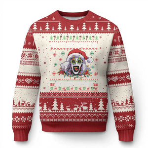 Terrifier Santa Xmas Ugly Christmas Sweater Getting Into The Holiday Spirit Horror Movie TS14 Beige Red Print Your Wear