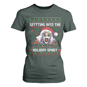 Terrifier Santa Christmas T Shirt For Women Getting Into The Holiday Spirit Horror Movie TS14 Dark Forest Green Print Your Wear