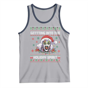 Terrifier Santa Christmas Tank Top Getting Into The Holiday Spirit Horror Movie TS14 Athletic Heather Navy Print Your Wear