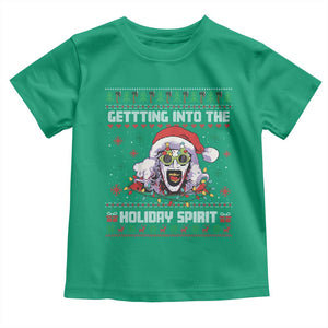 Terrifier Santa Christmas Toddler T Shirt Getting Into The Holiday Spirit Horror Movie TS14 Irish Green Print Your Wear