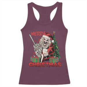 Terrifier Santa Christmas Horror Movie Racerback Tank Top TS14 Maroon Print Your Wear