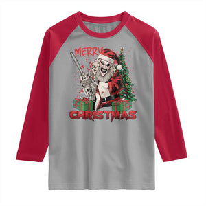 Terrifier Santa Christmas Horror Movie Raglan Shirt TS14 Sport Gray Red Print Your Wear