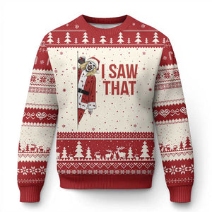 Terrifier Santa Xmas Movie Ugly Christmas Sweater I Saw That Meme TS14 Beige Red Print Your Wear