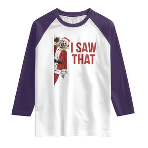 Terrifier Santa Christmas Movie Raglan Shirt I Saw That Meme TS14 White Purple Print Your Wear