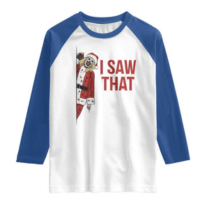 Terrifier Santa Christmas Movie Raglan Shirt I Saw That Meme TS14 White Royal Print Your Wear
