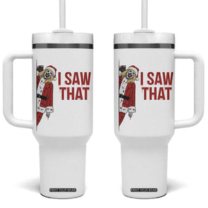 Terrifier Santa Christmas Movie Tumbler With Handle I Saw That Meme TS14 One Size: 40 oz White Print Your Wear