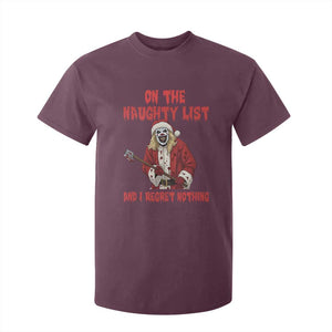 Terrifier Santa Christmas Movie T Shirt For Kid On The Naughty List And I Regret Nothing TS14 Maroon Print Your Wear