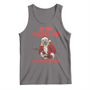 Terrifier Santa Christmas Movie Tank Top On The Naughty List And I Regret Nothing TS14 Deep Heather Print Your Wear