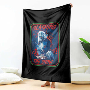 Terrifier Santa Christmas Throw Blanket Slashing Through The Snow TS14 Print Your Wear