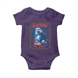 Terrifier Santa Christmas Baby Onesie Slashing Through The Snow TS14 Purple Print Your Wear
