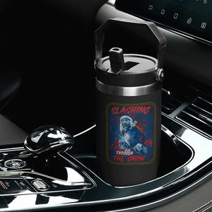 Terrifier Santa Christmas Flip Straw Tumbler Slashing Through The Snow TS14 Print Your Wear