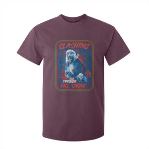 Terrifier Santa Christmas T Shirt For Kid Slashing Through The Snow TS14 Maroon Print Your Wear