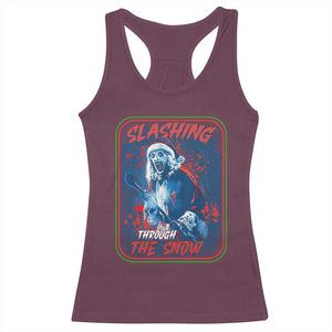 Terrifier Santa Christmas Racerback Tank Top Slashing Through The Snow - Print Your Wear