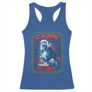 Terrifier Santa Christmas Racerback Tank Top Slashing Through The Snow - Print Your Wear