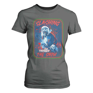 Terrifier Santa Christmas T Shirt For Women Slashing Through The Snow TS14 Dark Heather Print Your Wear