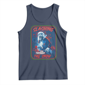 Terrifier Santa Christmas Tank Top Slashing Through The Snow - Print Your Wear