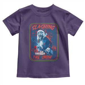 Terrifier Santa Christmas Toddler T Shirt Slashing Through The Snow TS14 Purple Print Your Wear