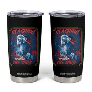 Terrifier Santa Christmas Tumbler Cup Slashing Through The Snow TS14 Black Print Your Wear