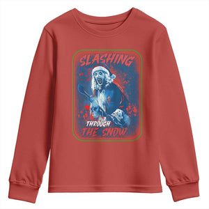 Terrifier Santa Christmas Youth Sweatshirt Slashing Through The Snow TS14 Red Print Your Wear