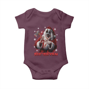 67 Terrifier Santa Horror Christmas Baby Onesie Funny Six Seven Meme Holiday Movie TS14 Maroon Print Your Wear