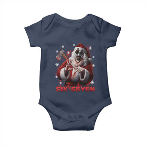 67 Terrifier Santa Horror Christmas Baby Onesie Funny Six Seven Meme Holiday Movie TS14 Navy Print Your Wear