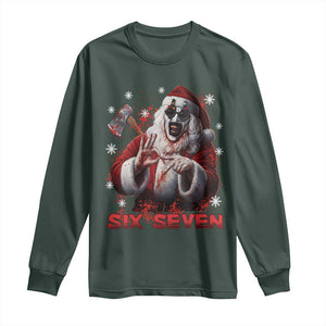 67 Terrifier Santa Horror Christmas Long Sleeve Shirt Funny Six Seven Meme Holiday Movie TS14 Dark Forest Green Print Your Wear