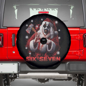 67 Terrifier Santa Horror Christmas Spare Tire Cover Funny Six Seven Meme Holiday Movie TS14 Black Print Your Wear