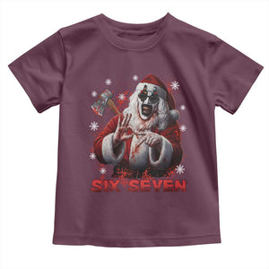 67 Terrifier Santa Horror Christmas Toddler T Shirt Funny Six Seven Meme Holiday Movie TS14 Maroon Print Your Wear