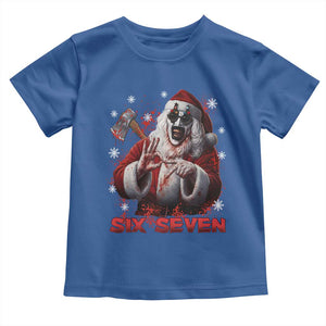67 Terrifier Santa Horror Christmas Toddler T Shirt Funny Six Seven Meme Holiday Movie TS14 Royal Blue Print Your Wear