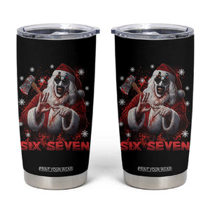 67 Terrifier Santa Horror Christmas Tumbler Cup Funny Six Seven Meme Holiday Movie TS14 Black Print Your Wear