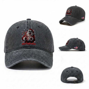 67 Terrifier Santa Horror Christmas Washed Cotton Baseball Cap Funny Six Seven Meme Holiday Movie TS14 Washed Cap Universal Fit Dark Gray Print Your Wear