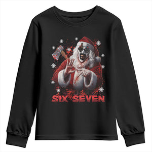 67 Terrifier Santa Horror Christmas Youth Sweatshirt Funny Six Seven Meme Holiday Movie TS14 Black Print Your Wear