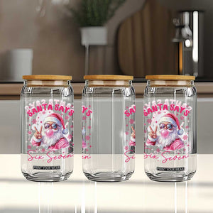 67 Six Seven Pink Santa Christmas Meme Glass Can TS14 Print Your Wear