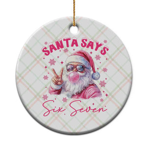 67 Six Seven Pink Santa Christmas Meme Ceramic Ornament TS14 1pc Christmas Plaid Print Your Wear
