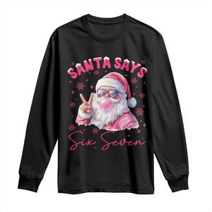 67 Six Seven Pink Santa Christmas Meme Long Sleeve Shirt TS14 Black Print Your Wear