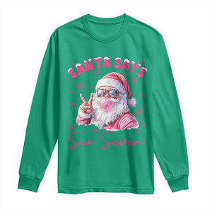 67 Six Seven Pink Santa Christmas Meme Long Sleeve Shirt TS14 Irish Green Print Your Wear