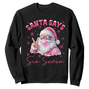 67 Six Seven Pink Santa Christmas Meme Sweatshirt TS14 Black Print Your Wear