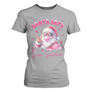 67 Six Seven Pink Santa Christmas Meme T Shirt For Women TS14 Sport Gray Print Your Wear