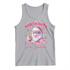 67 Six Seven Pink Santa Christmas Meme Tank Top TS14 Athletic Heather Print Your Wear