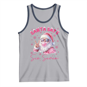67 Six Seven Pink Santa Christmas Meme Tank Top TS14 Athletic Heather Navy Print Your Wear