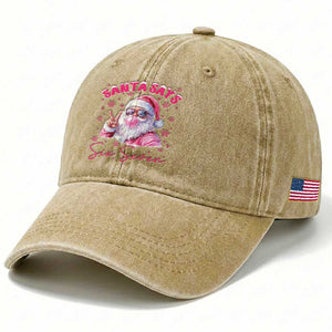 67 Six Seven Pink Santa Christmas Meme Washed Cotton Baseball Cap TS14 Print Your Wear