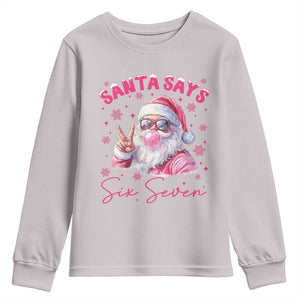 67 Six Seven Pink Santa Christmas Meme Youth Sweatshirt TS14 Ice Gray Print Your Wear