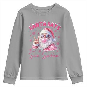 67 Six Seven Pink Santa Christmas Meme Youth Sweatshirt TS14 Sport Gray Print Your Wear