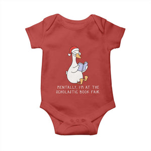 Silly Goose Bookish Christmas Baby Onesie Mentally I Am At The Scholastic Book Fair TS14 Red Print Your Wear
