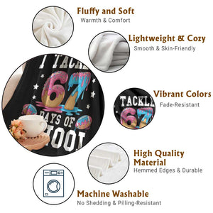 67 Days Of School Throw Blanket Six Seven Sports American Football Ice Cream Drip TS14 Print Your Wear